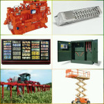 Photo collage of large machinery and equipment